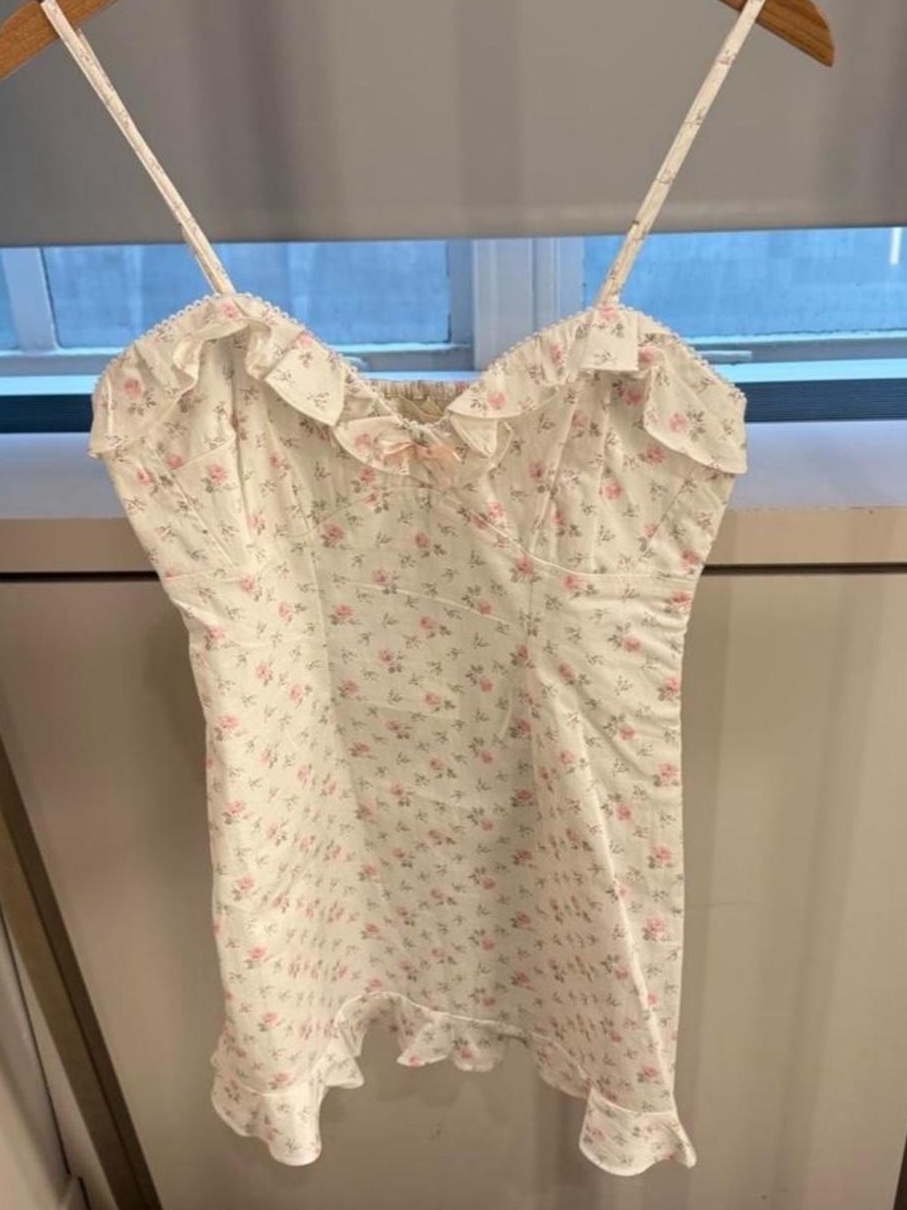 Love Shack Fancy Stephania Floral Pink/White Cotton Mini Dress